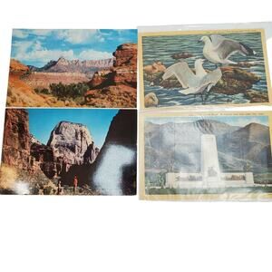 4 Utah Vintage Postcards Ephemera